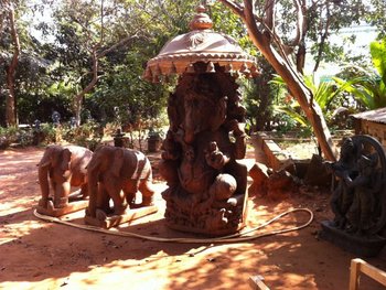 Steinskulpturen-Manufaktur Bhubaneswar - beschützter Schutzgott Ganesha